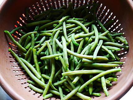 recette Poelé haricots vert / p de terre sautées et sa bavette grillée