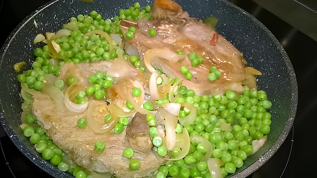 recette côtes de porc aux petits pois