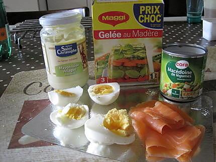 recette oeufs en gelée à la truite fumée