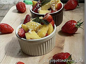 recette Salade de fraises à l'ananas