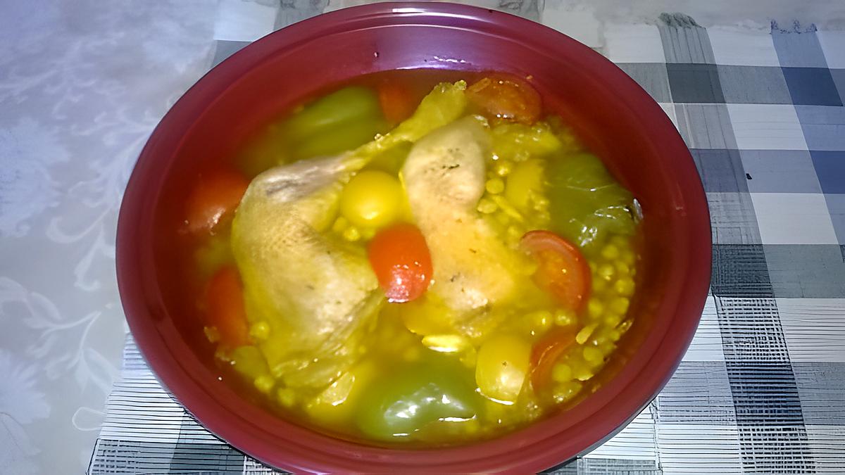 recette tajine aux poulets et pois chiches (pour 2 personnes)