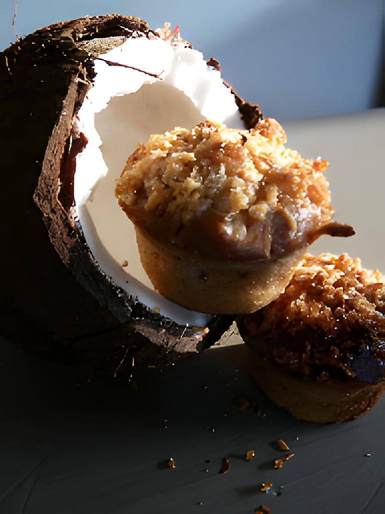 recette muffin gourmand lait de coco / banane/ noix de pécan