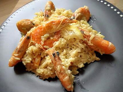 recette Risotto au crevettes mascarpone et curry