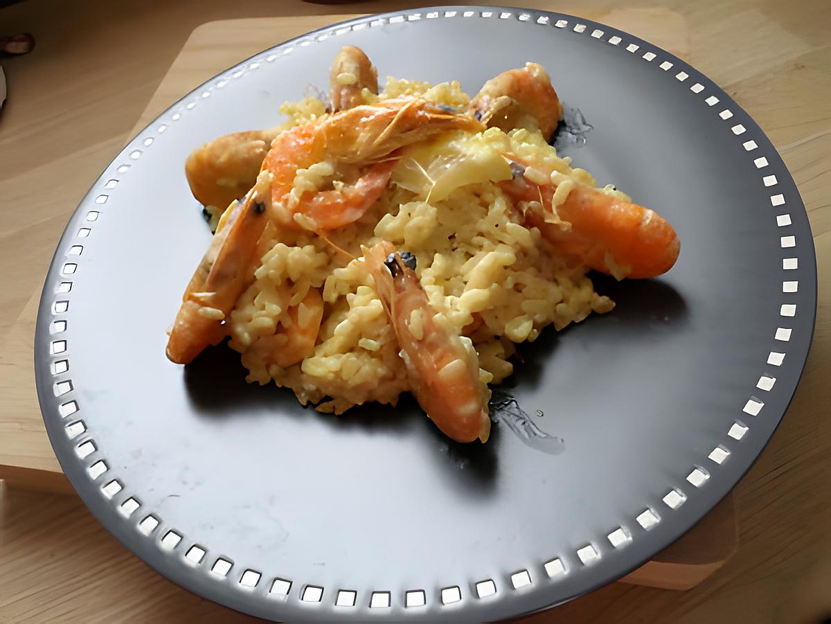 recette Risotto au crevettes mascarpone et curry