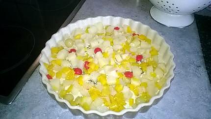recette Flan à la salade de fruits,(une recette de" la cuisine coup de coeur de lili" au pardon de maman)