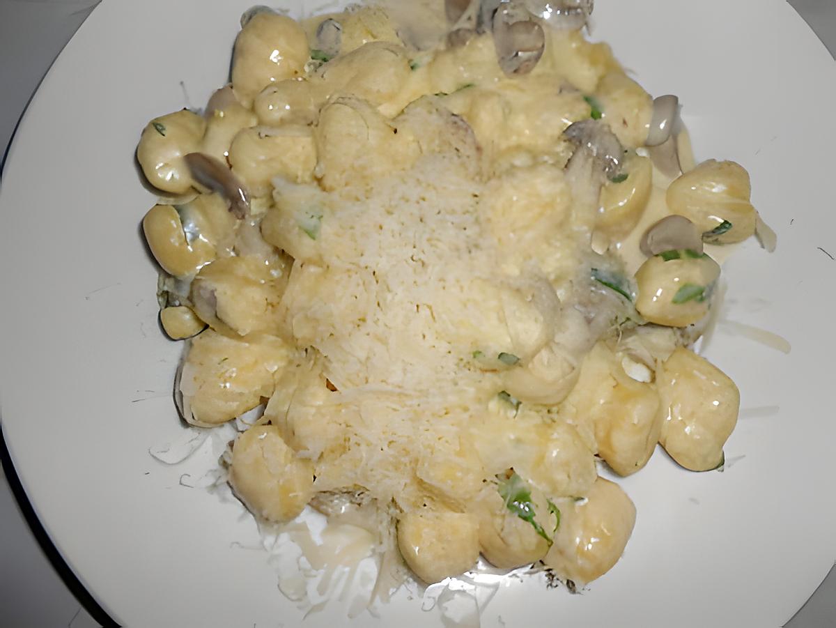 recette GNOCCHI CREME CHAMPIGNONS