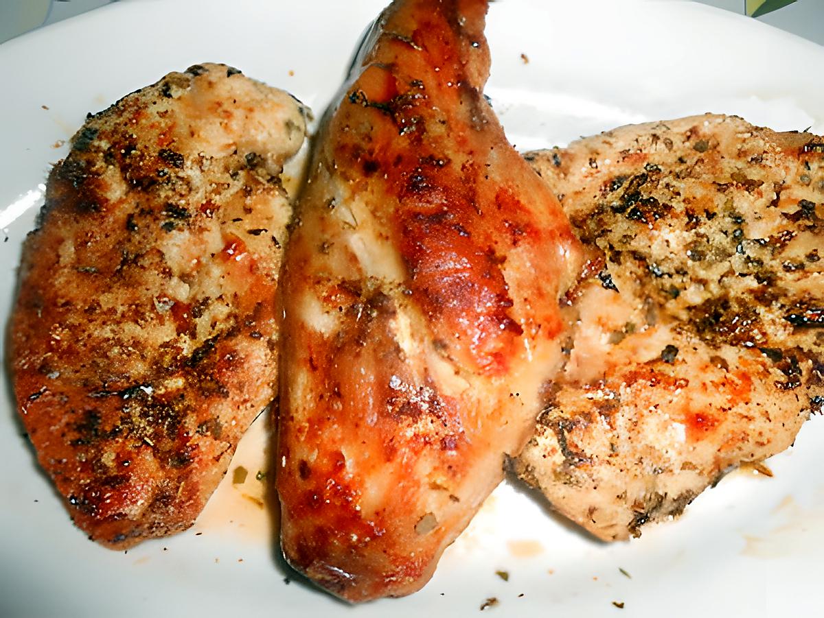 recette GRILLADES DE POULET LAPIN (Marinade provençale)