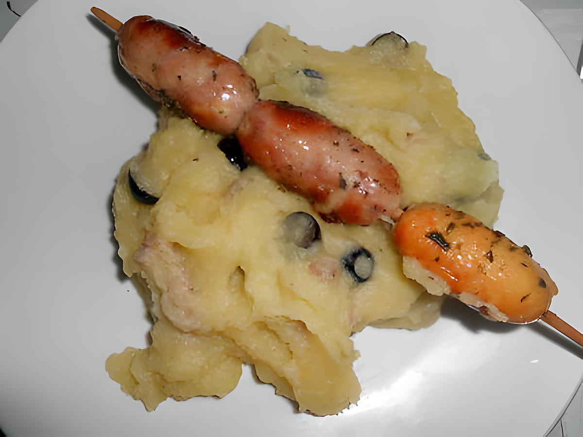 recette PUREE CORSE ET MIXTE DE SAUCISSES GRILLEES