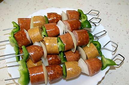 recette brochettes de saucisses