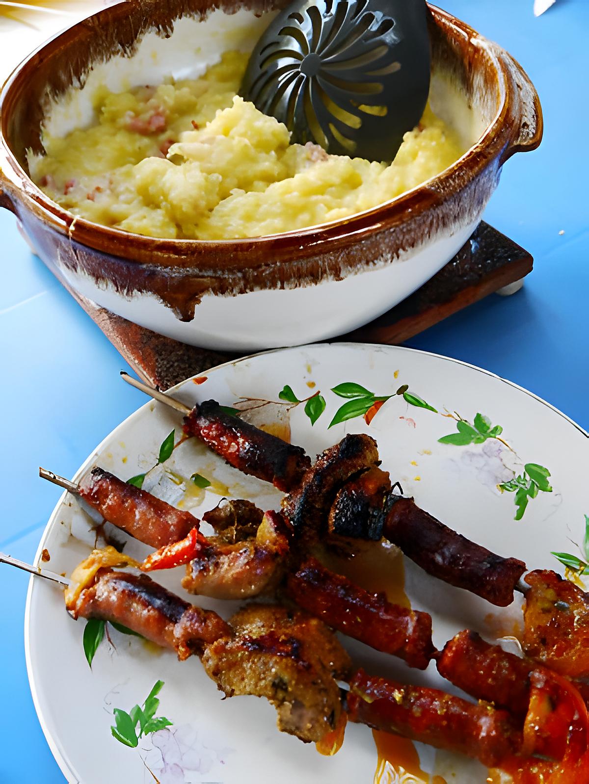 recette purée ( inspiration Italmo ) brochettes ( inspiration de beaucoup d'entre vous ! )