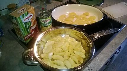 recette clafoutis pommes caramélisées et poires