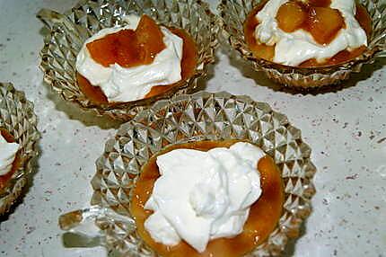 recette Pêches et Mascarpone au caramel salé