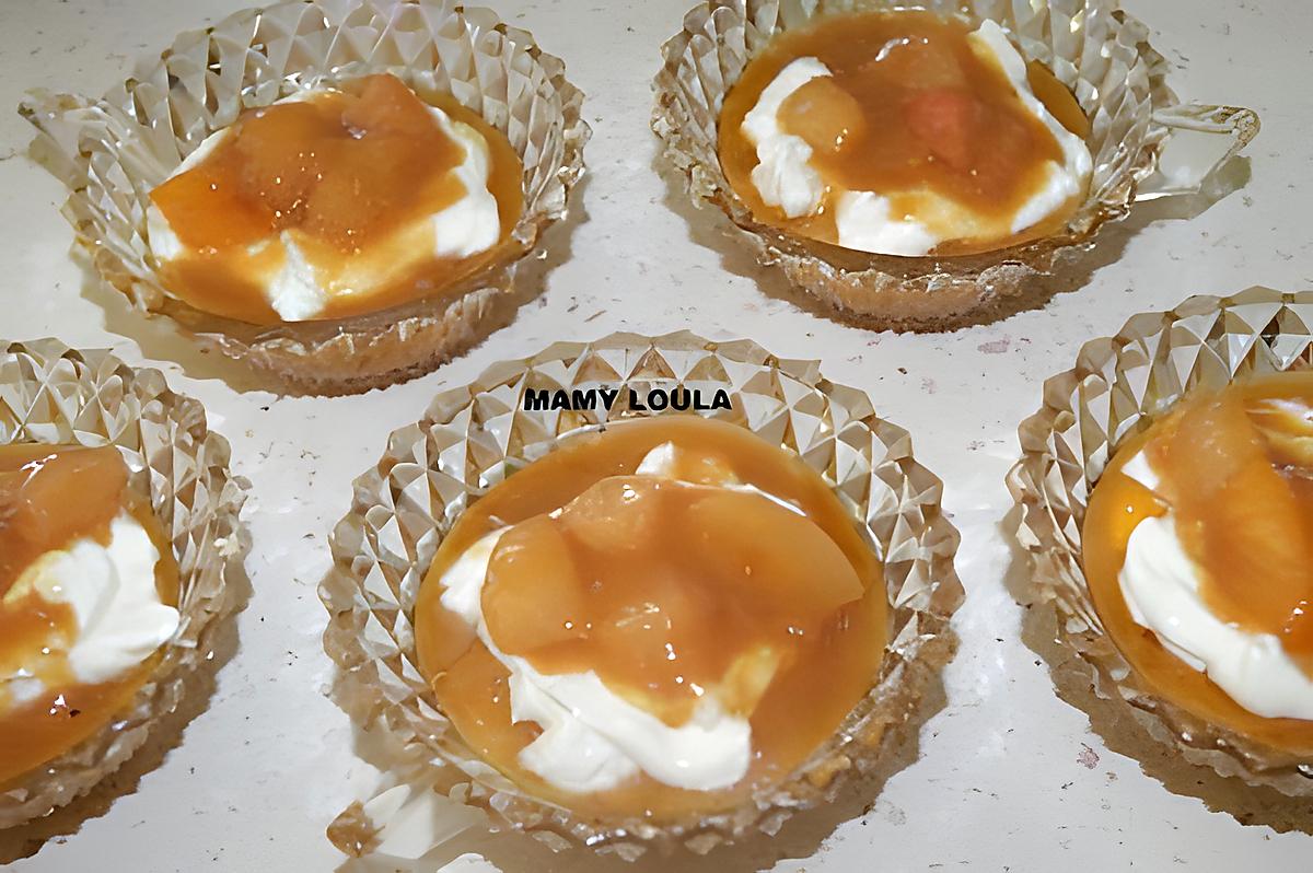 recette Pêches et Mascarpone au caramel salé