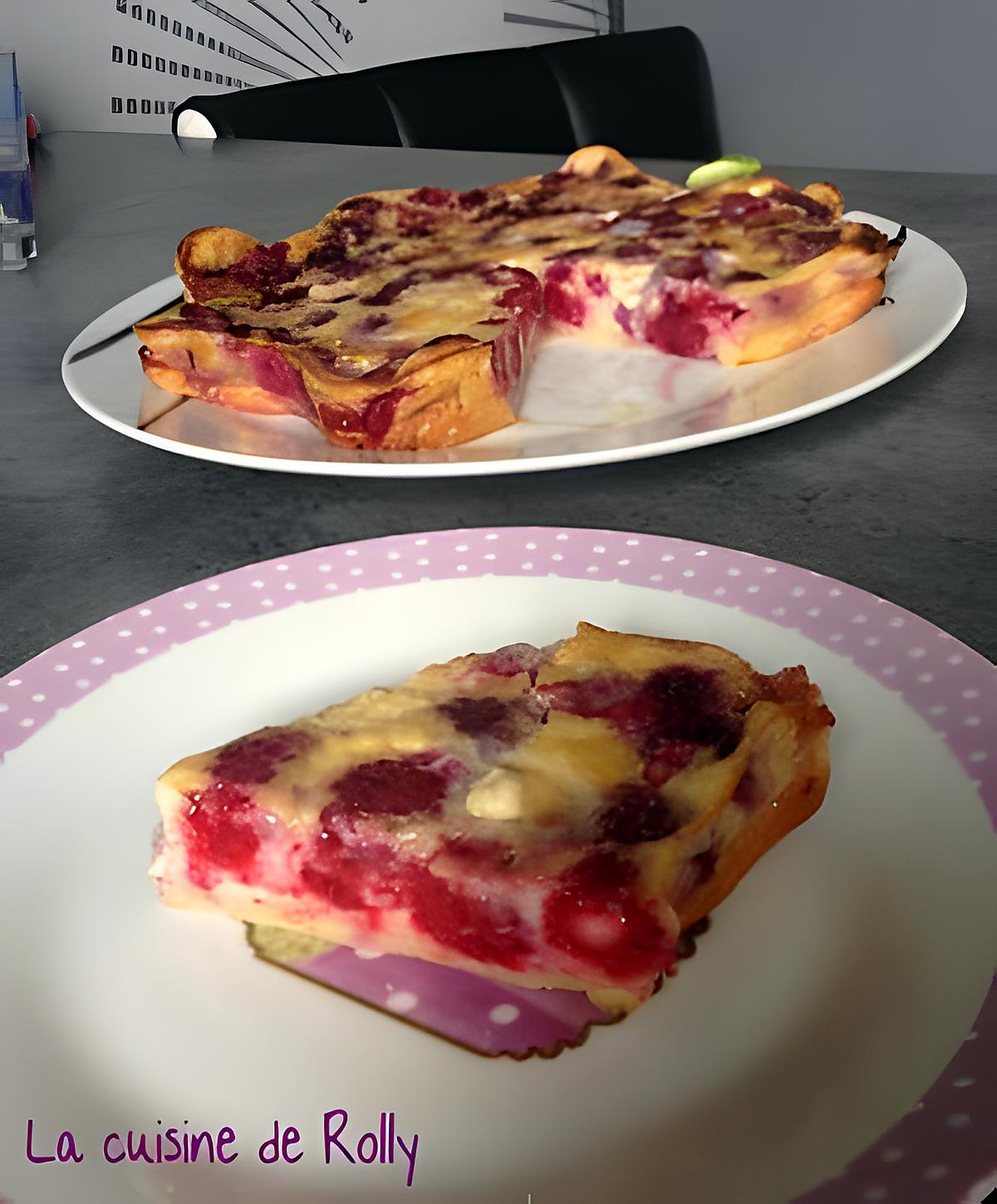 recette Clafoutis framboise et chocolat blanc