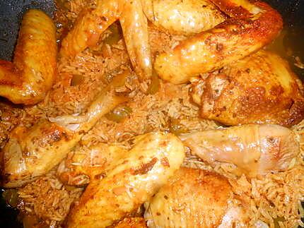 recette Fricassée de poulet riz pilaf