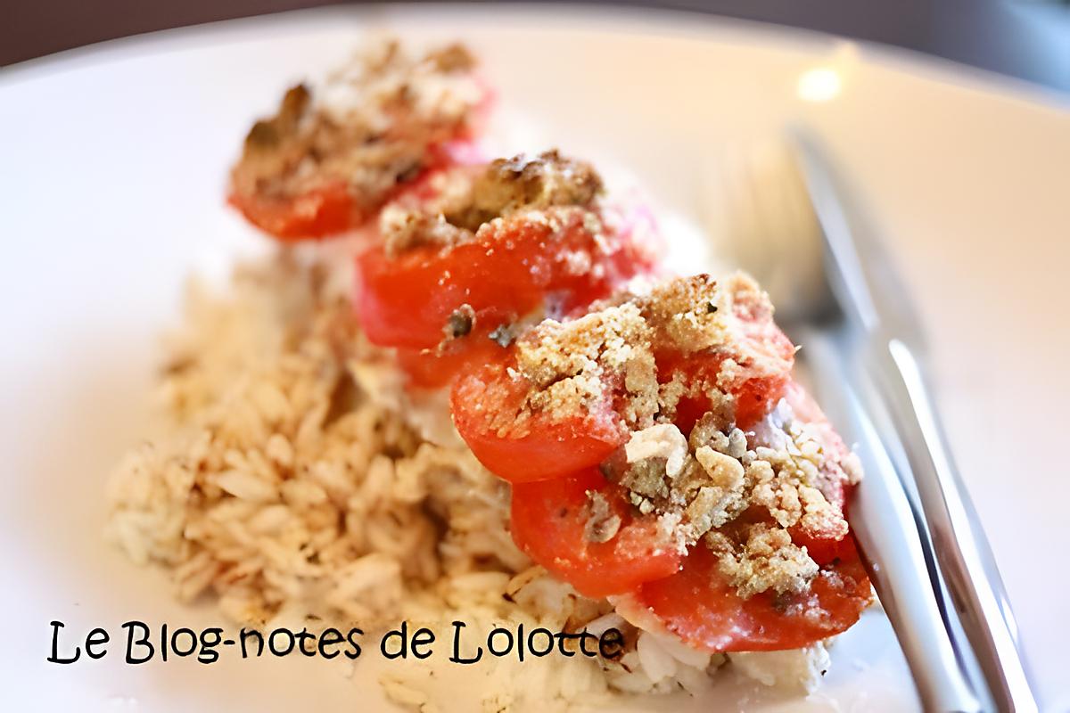 recette Saumon aux tomates en croûte de parmesan