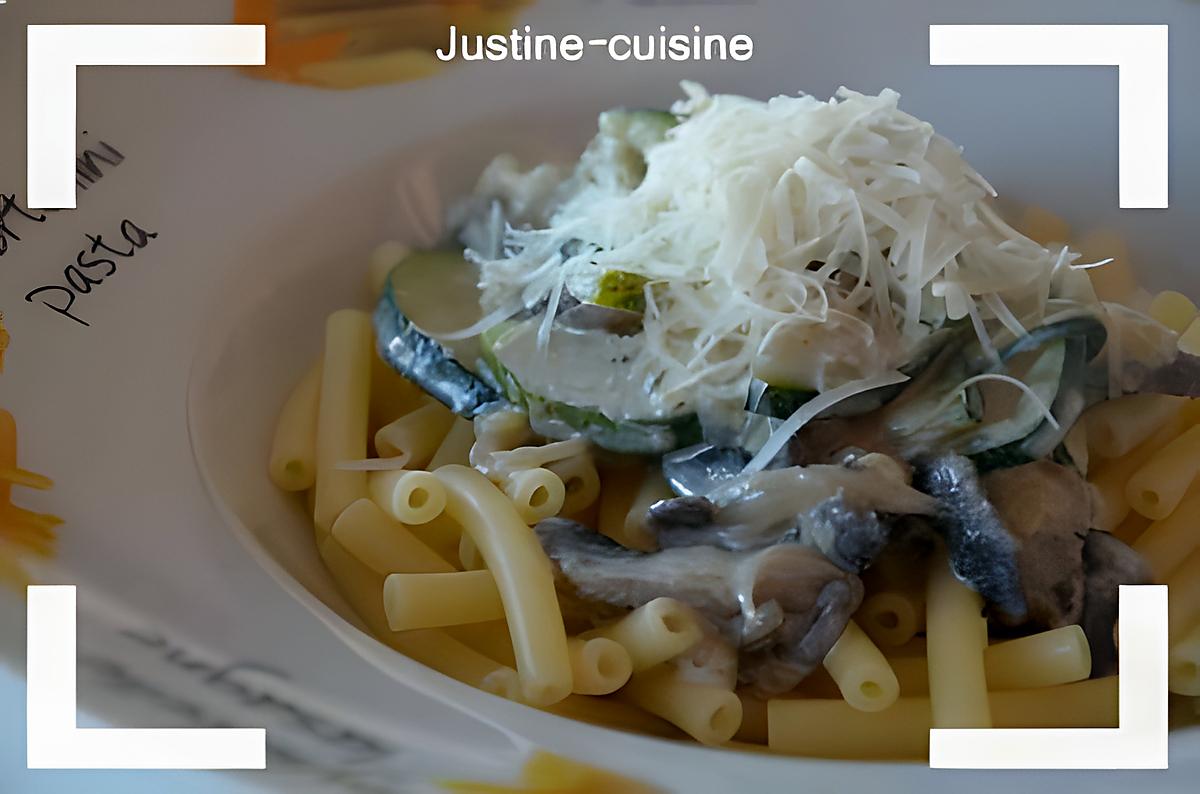 recette Macaronis champignons, courgettes et parmesan (WW)