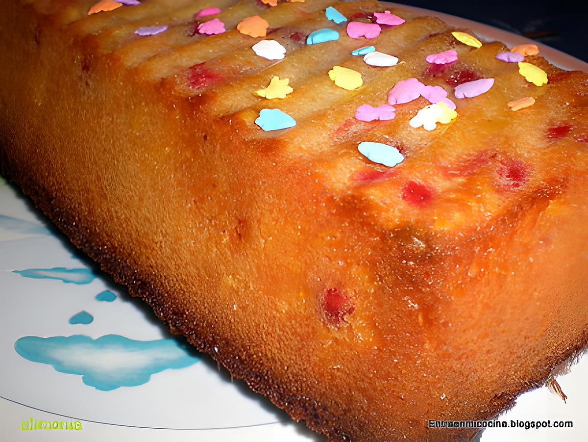 recette CAKE AMANDES-CERISES CONFITES-SIROP D'ERABLE