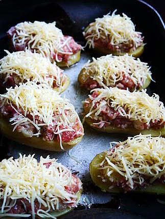 recette Poivrons farcis au BBC et P de terre farcis au four