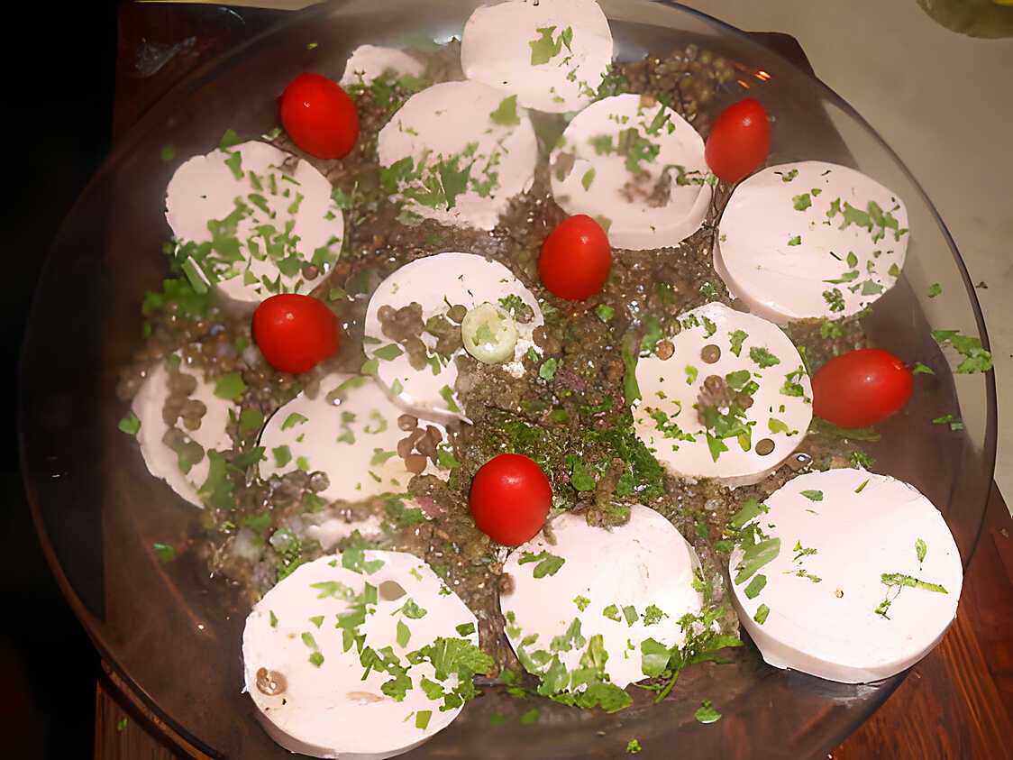 Recette de Salade de lentilles vertes du puy au cervelas