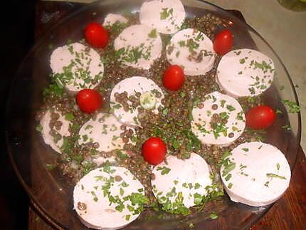 recette Salade de lentilles vertes du puy au cervelas