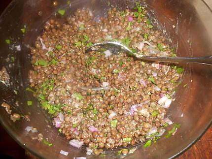 recette Salade de lentilles vertes du puy au cervelas