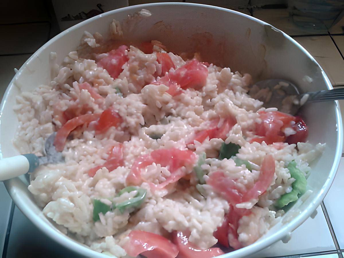 recette Salade de riz mayo/tomate/poivron