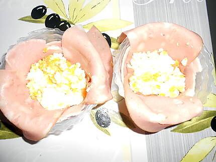 recette CASSOLETTE DE JAMBON ET MOUSSE DE MORTADELLE