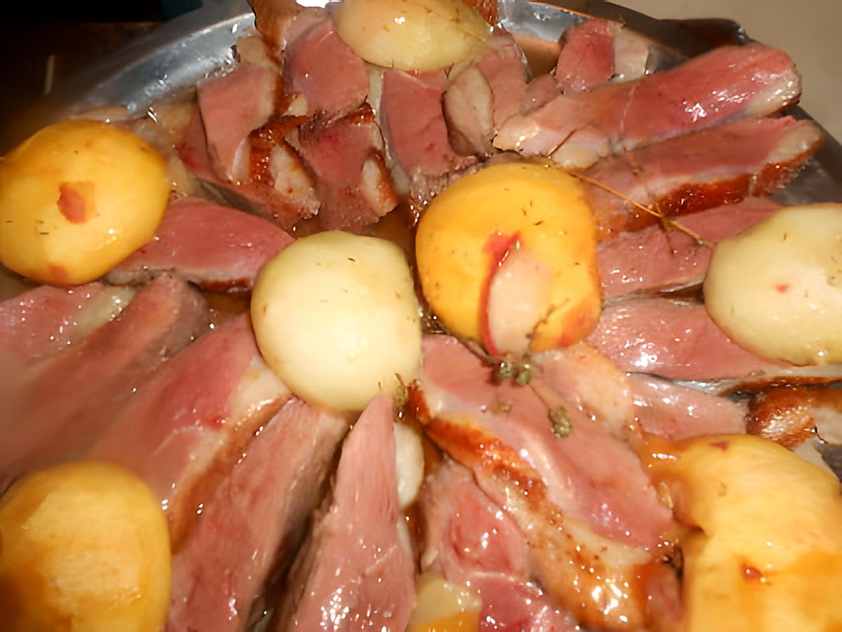 recette Magret de canard aux peches roties