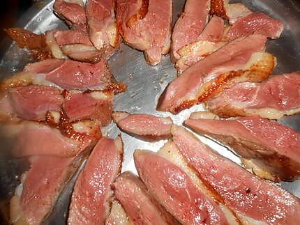 recette Magret de canard aux peches roties