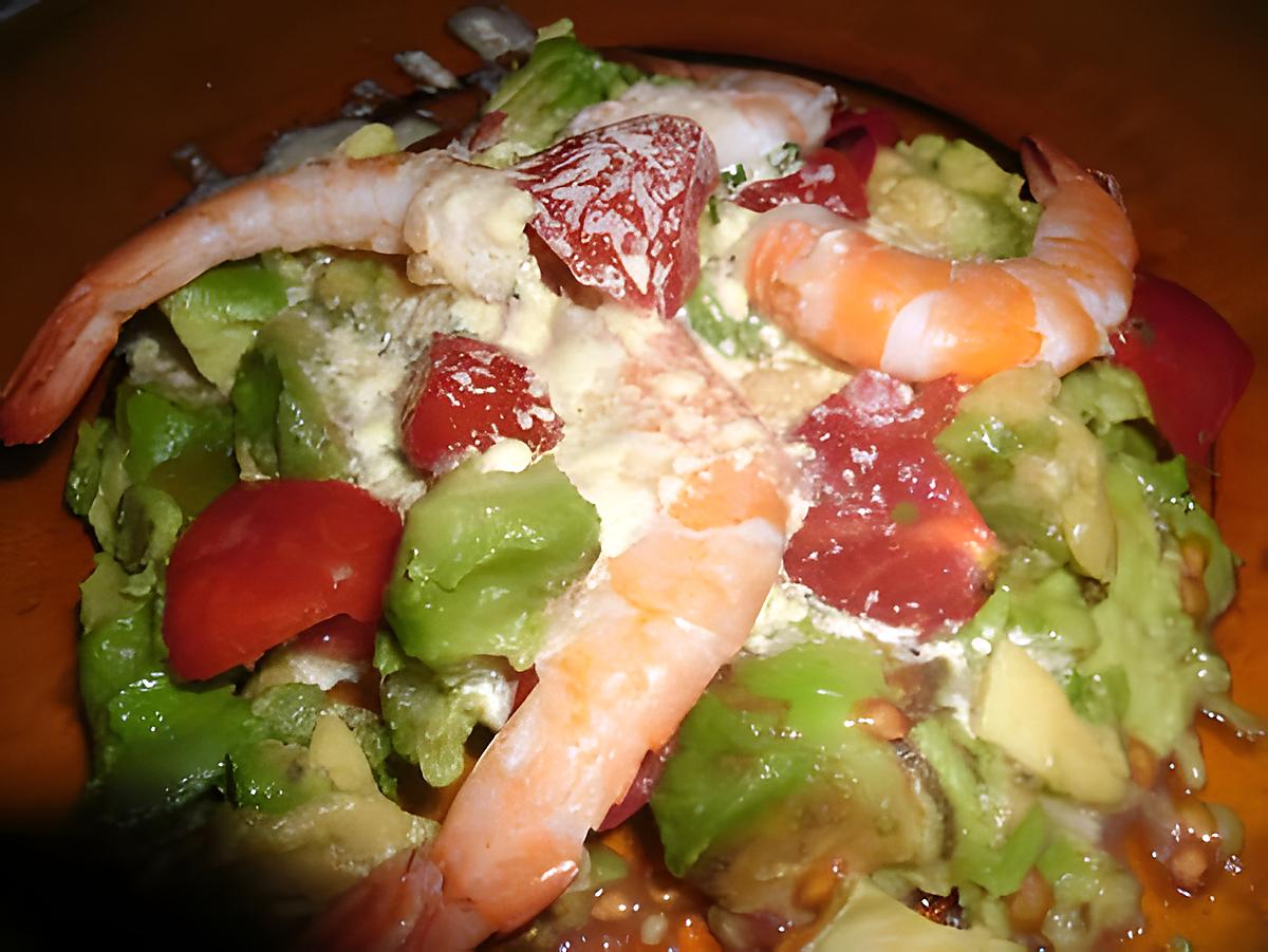 recette salade fraicheur avocat crevettes