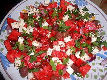 recette Salade de pasteque a la feta