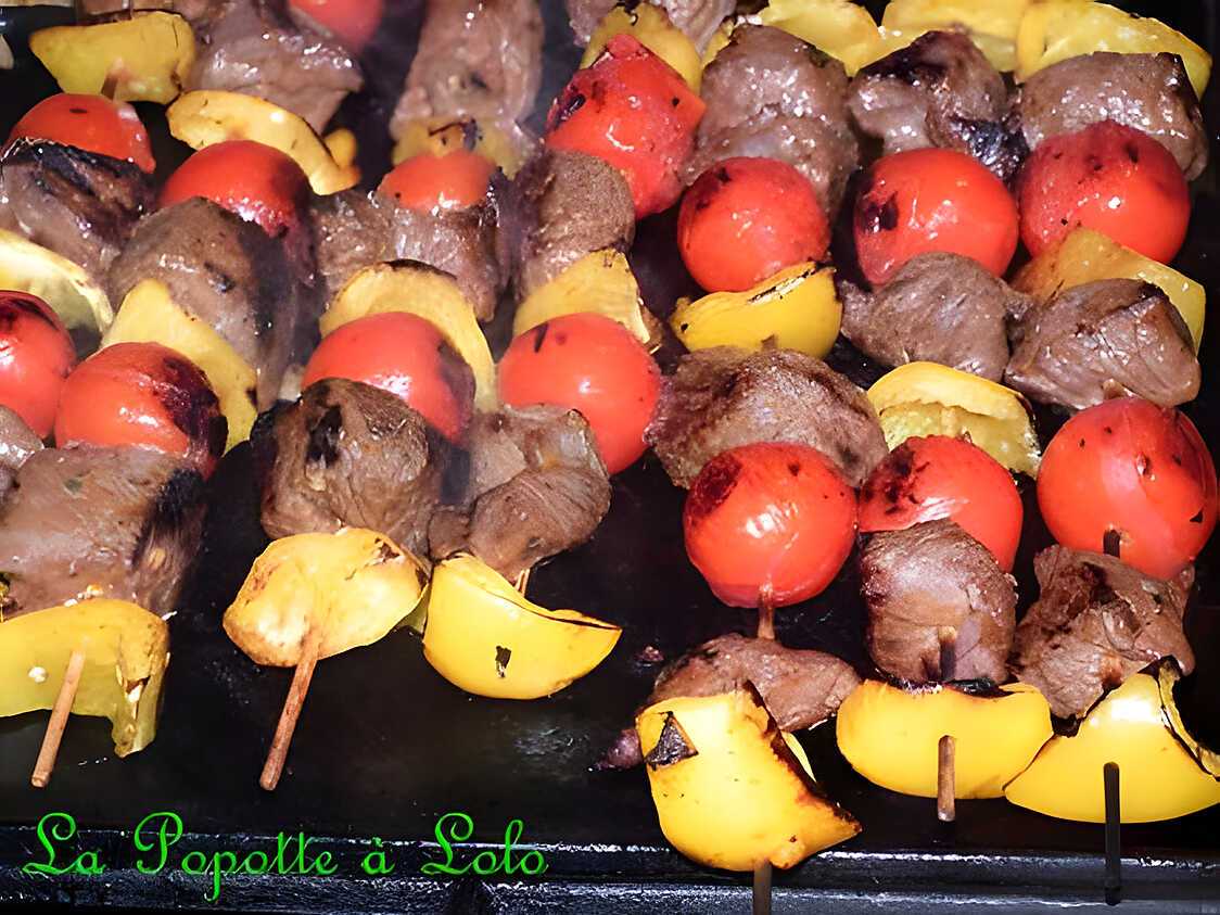 Recette de Brochettes de boeuf mariné
