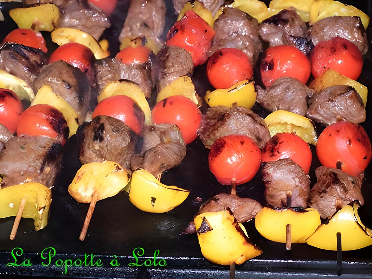 recette Brochettes de boeuf mariné