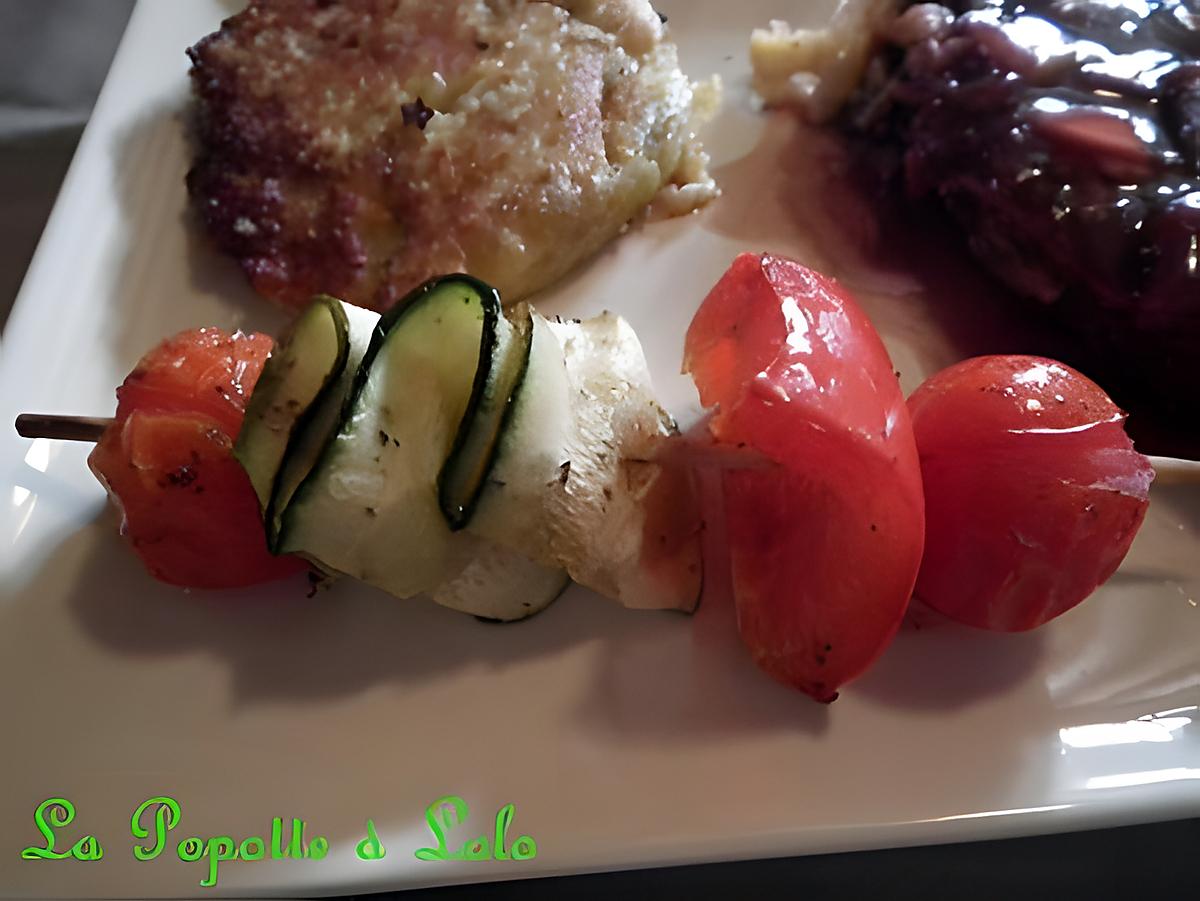 recette Minis brochettes de légumes marinés