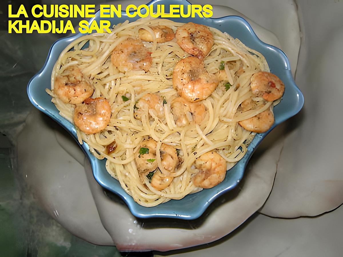 recette Spaghettis aux crevettes