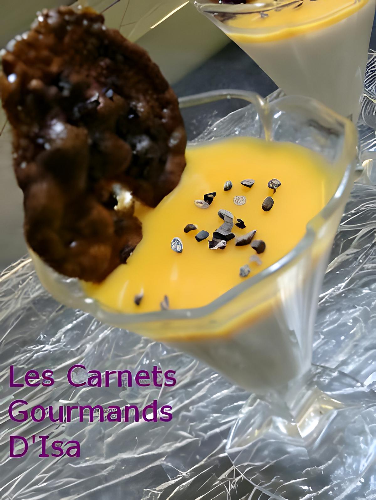 recette PANNACOTTA CANELLE TONKA GELEE D'ORANGE ET SA TUILE AU CARAMBAR