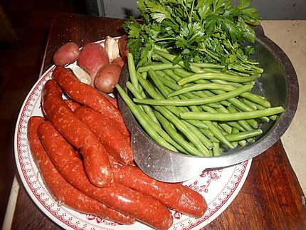 recette Haricots vert aux merguez