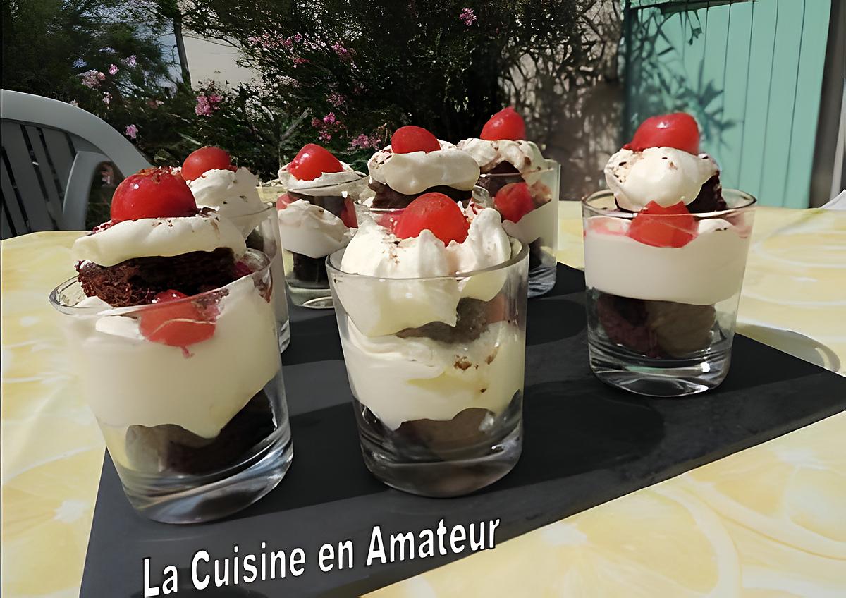 recette Minis forêts noires en verrine