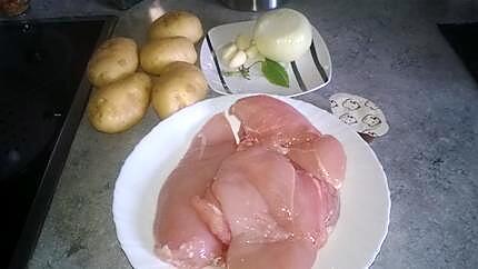 recette Escalopes de volaille aux pommes de terre confites