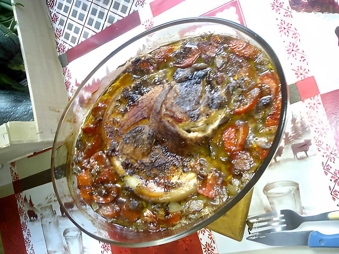 Recette de Rouelle de porc au champignons au four