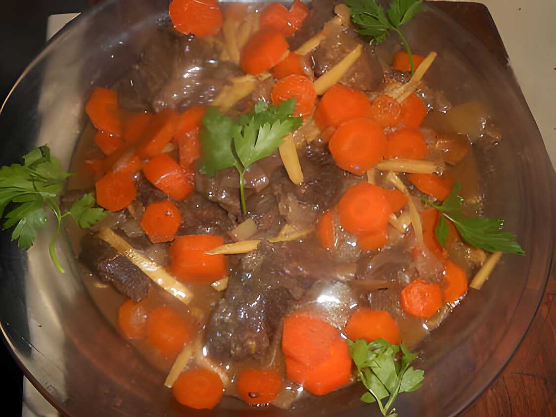 Recette de Joue de boeuf au gingembre
