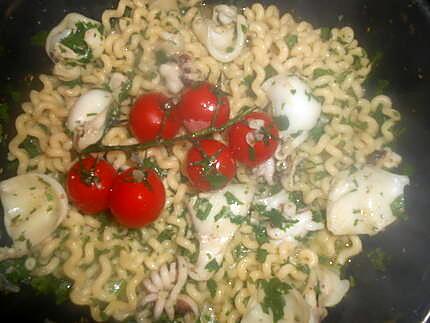 recette Fusilli lunghi aux petites seiches