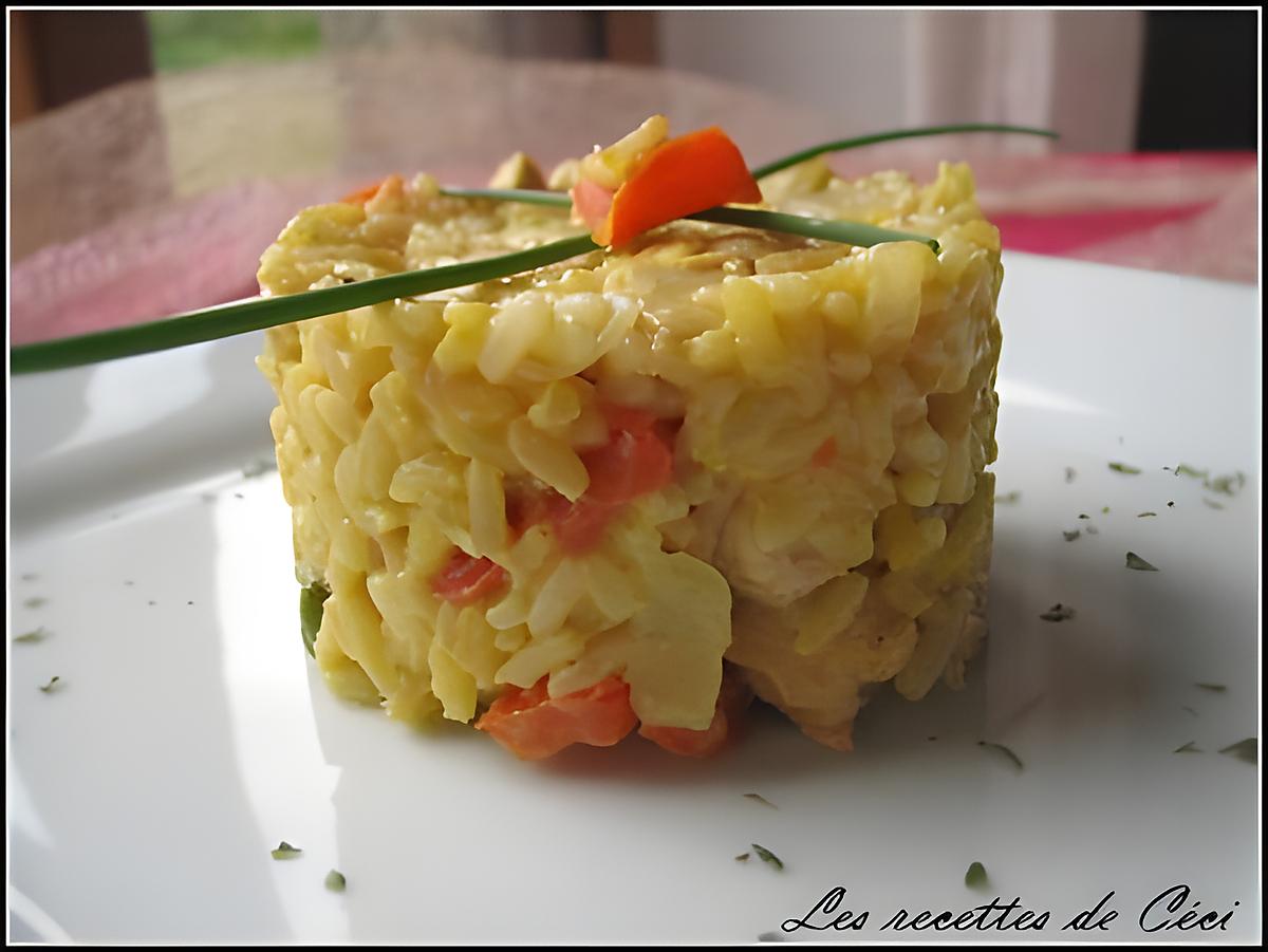 recette Risotto safrané au poulet et aux poivrons rouges