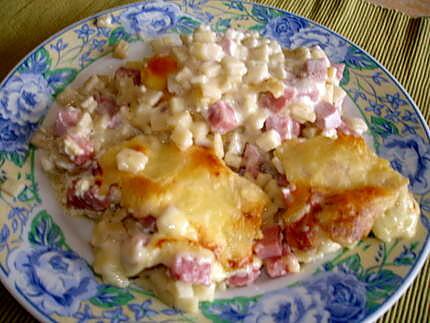 recette gratin de crozets au jambon et fromage à raclette