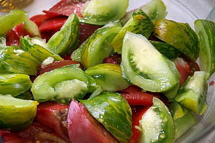 recette Salade de tomates multicolores