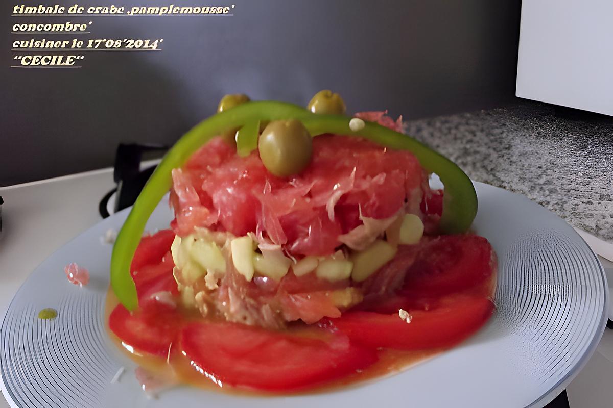 recette Timbale de crabe et pamplemousse.