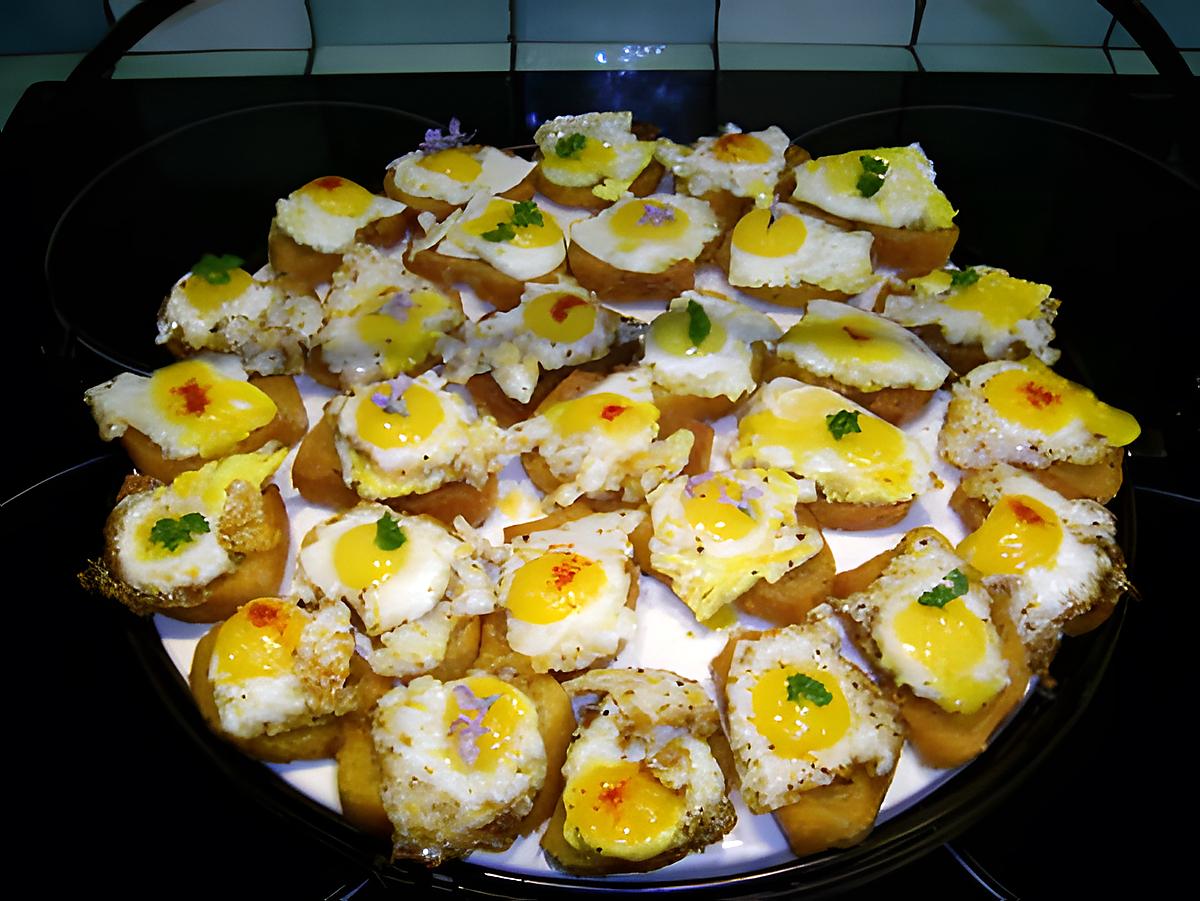 recette Canapés aux oeufs de caille