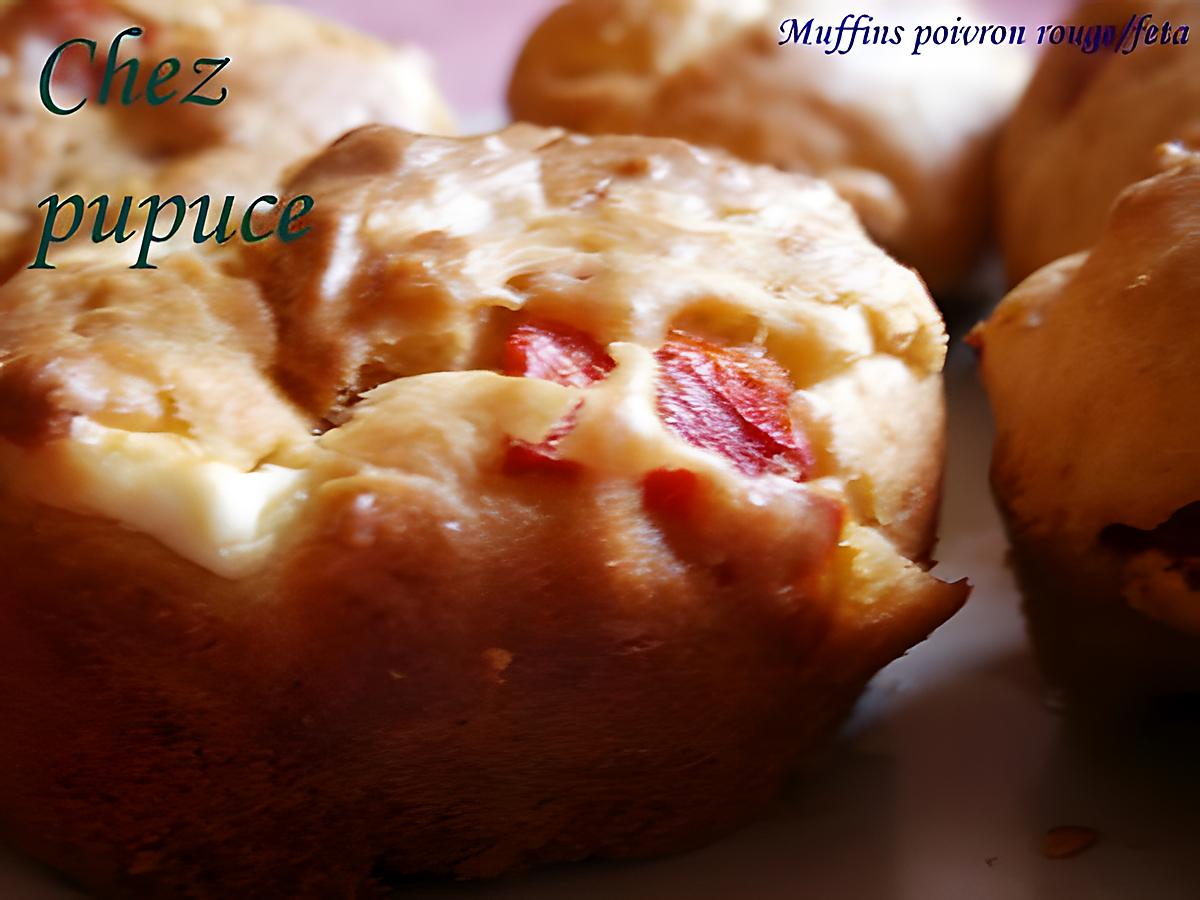 recette muffins poivron rouge et concassés de feta
