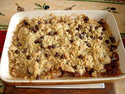 recette Crumble poire et pépites de chocolat